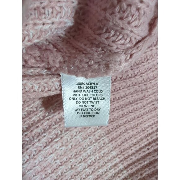 Derek Heart Women's Pink off Shoulder Sweater with fringe detail size L - Picture 5 of 6